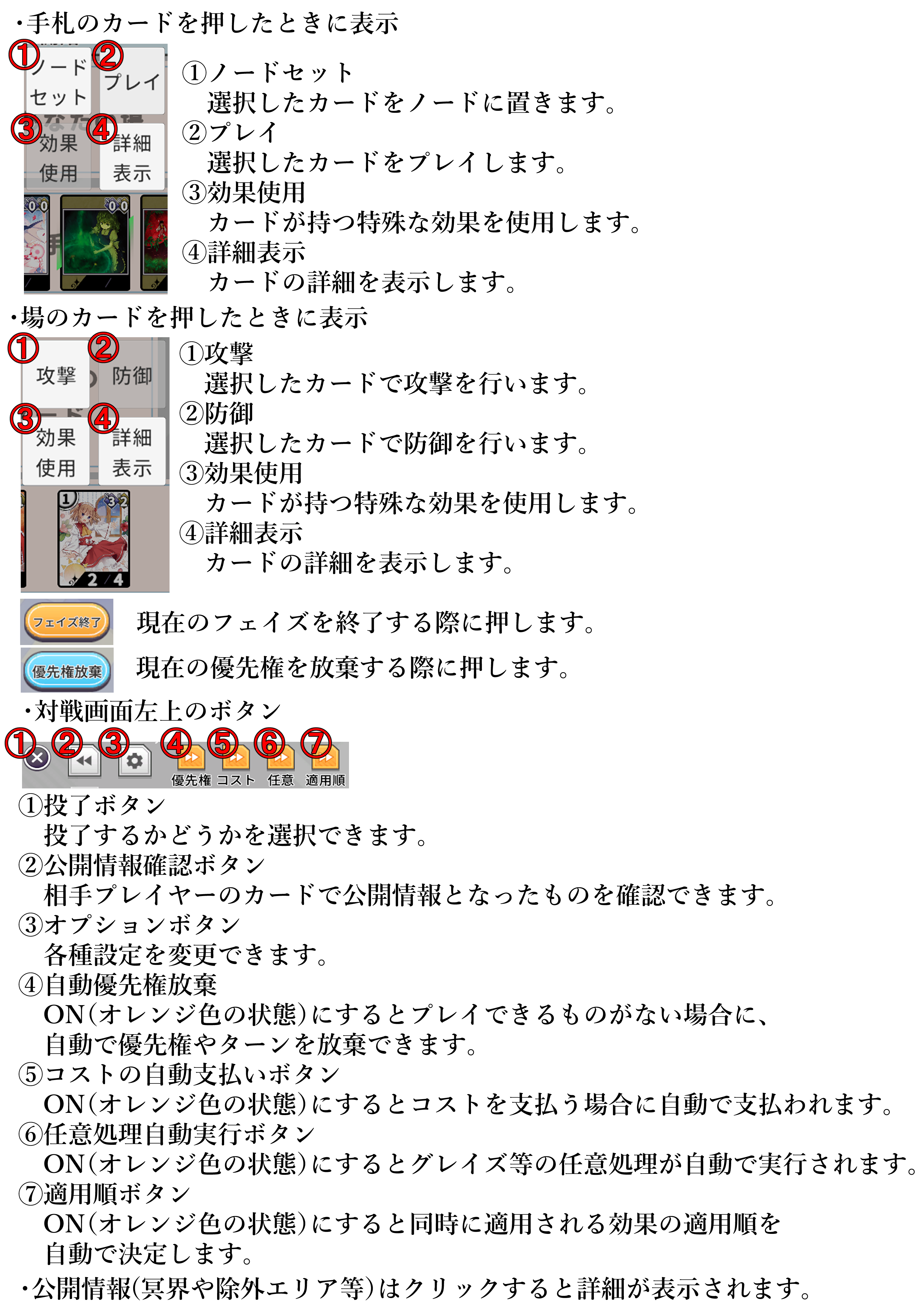 ボタンの説明